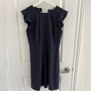LOFT navy blue, pinstripe work dress